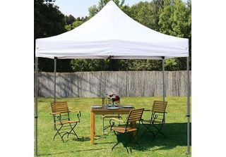 Toolport 3X3M Gazebo Pieghevole, Premium Acciaio, Bianco