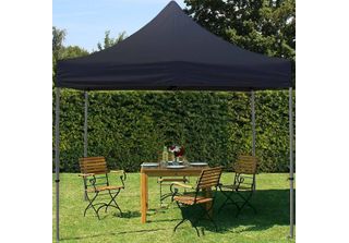 Toolport 3X3M Gazebo Pieghevole, Premium Acciaio, Nero