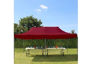 Toolport 3X6M Gazebo Pieghevole, Premium Acciaio, Rosso