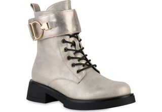 Van Hill Donna Stivaletti Stringati Scarpe Stringate 841450, Colore: Oro, Tagli…