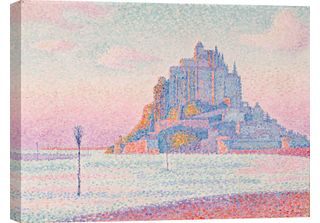 Stampa Su Tela - Paul Signac, Mont Saint-Michel, Sole Al Tramonto - 80X60 Cm