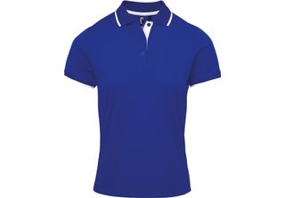 Premier Ladies Contrast Cool Check Polo Shirt RW5519 (2XL) (Royal Blue/White)