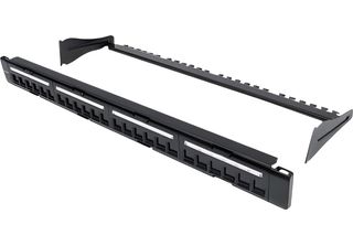 Intellinet Patchpanel,19",Blank,24Port,1U,Cable Manag.,Black"