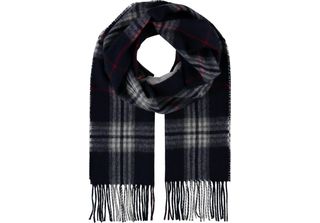 Fraas Sciarpa Cashmink® Scarf With Fraas Plaid Navy Blu Multicolore