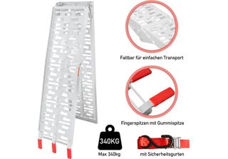 Rampa Carrabile Wolketon Rampa Pieghevole Max. 340 Kg Rampa Di Carico Alu