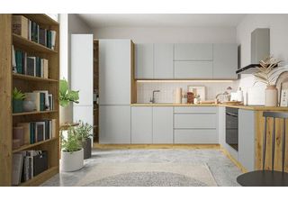 Cucina A L "Avellino"" Con Piano Di Lavoro 330X225Cm Ad Estrazione Totale In Ro…