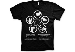 Maglietta Sheldons Rock-Paper-Scissors-Lizard Game - Grande - Nero