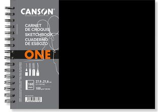 Canson C312200L024 Canson Sketchbook One, 279 X 216 Mm, Nero