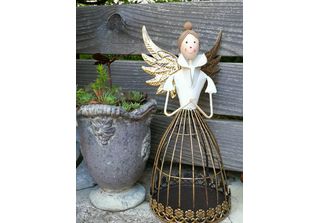 Dekoengel Vanessa, Creme-Gold Engel Vanessa, Creme - 21 Cm