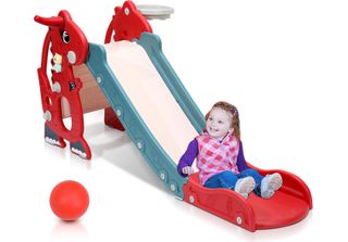 Jayseuw Scivolo Bambino 145 Cm Scivolo Giardino 4 In 1 Scivolo Scivolo Basket R…