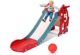 Clanmacy Scivolo Bambino 145 Cm Scivolo Giardino 4 In 1 Scivolo Scivolo Basket …
