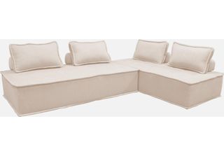 Sweeek - Set Di 2 Poltrone A 2 Posti Per Divano Modulare - Crema