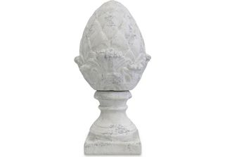 Cono Decorativo D'epoca Figura Decorativa Bianco Antico 35,5 Cm