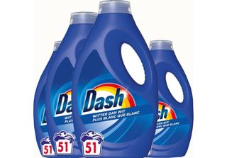 Detersivo Liquido Per Bucato Dash Whiter Than White - 4 X 51 Lavaggi - Confezio…