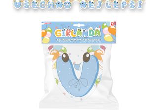 Rappa Ghirlanda Di Carta Happy Birthday - Blu
