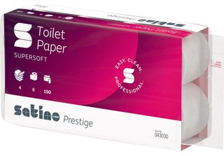 Wepa 43030 Satino By Wepa Toilettenpapier Prestige, 4-Lagig, Hochweiß