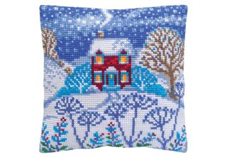 Set Di Cuscini A Punto Croce Cda "Beautiful Winter"", Stampato, 40X40Cm"