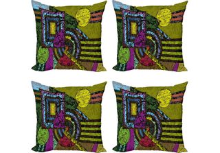 Abakuhaus Set Di Federe Astratte (4 Pezzi), Grunge TrüBe Trippy, Stampa Digital…