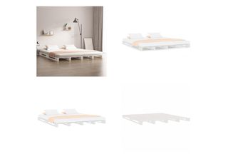 Vidaxl Letto Pallet Bianco 135X190 Cm Pino Massiccio - Letto Pallet - Letti Pal…