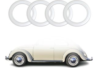 4X Anelli Whitewall Pneumatici Whitewall 14 Pollici Bianco Genuine Gomma Tuning…