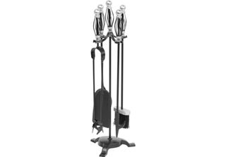 Set Di Attrezzi Homefire FT23SB, Per Camino, 5 Pezzi, Nichelato, 66 Cm