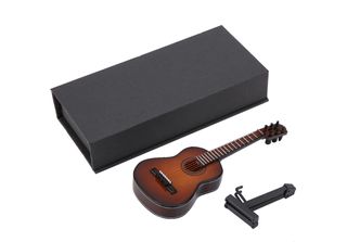 Miniatur -Holzgitarrenmodell Mini Musical Ornamente Craft Home Decor (Brown 14 …