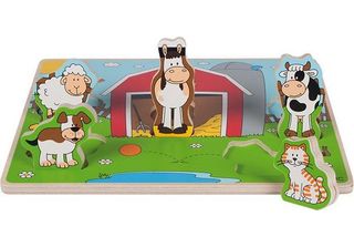 Puzzle Di Forma Beleduc Funny Friends Farm Fattoria Di Cartone Giocattolo