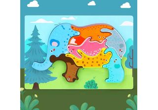 Holzpuzzle - Elefant