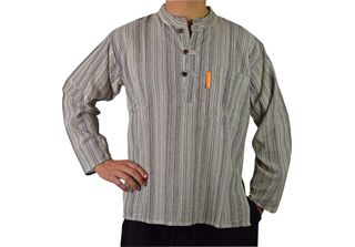 Simandra Kurta Uomo Classico A Righe Beige, Xxl