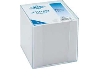 Wedo Zettelbox, Aus Kunststoff, Glasklar, Fllung: Weiá