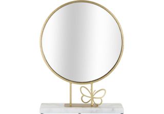 Mauro Ferretti Specchio Da Tavolo Butterfly 30X9X39,5 Cm Marmo Oro
