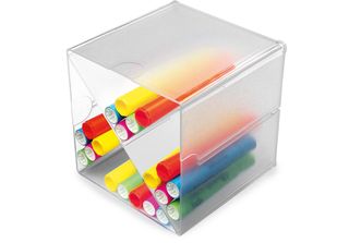 Deflecto 350201 Deflecto Organisationsbox Cube, 4 FäCher, Glasklar