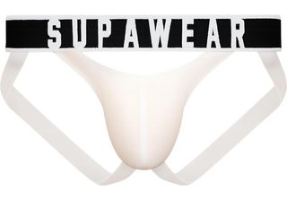 Supawear - Intimo Da Uomo Sospensorio - Ribbed Slashed Jockstrap White - 1X Tag…