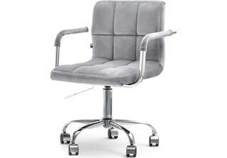 Sedia Girevole Imbottita Nasma - Grigio / Cromo