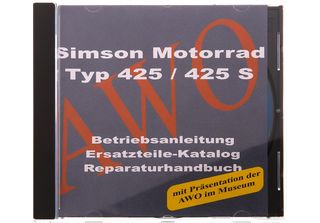 Cd - Simson Simson Awo 425 Moto 425/425S Documenti Originali