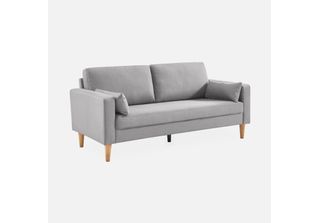 Sweeek - Divano A 3 Posti Dritto - Grigio Chiaro