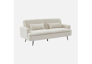 Sweeek - Divano Letto 2-3 Posti Con Rivestimento Bouclé - Crema