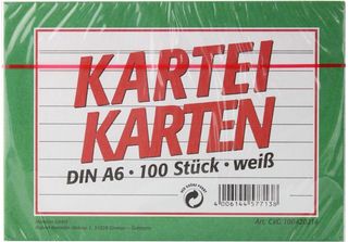 Landr 100420214 Landre Karteikarten A6/100 Liniert Weiß