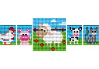 Pracht Creative Hobby Pixel Craft Set 18 Pollo, Maiale, Mucca, Gatto, Pecora