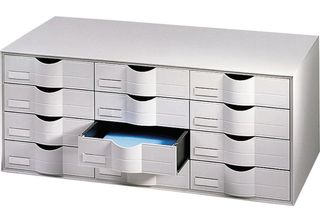 Paperflow 9H4442.02 Paperflow Schubladenelement, 12 Schubladen, Grau
