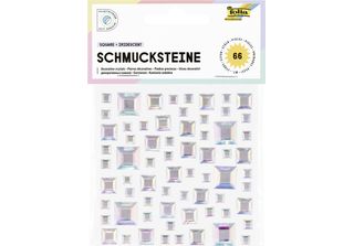 Folia 12316 Folia Schmucksteine Square Iridescent, Selbstklebend