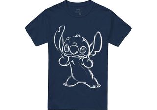 Lilo & Stitch - T-Shirt Sketch Uomo/Donna Unisex TV19860 (Xxl) (Navy)