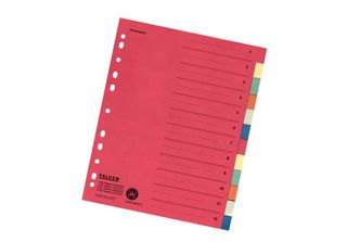 Falken 10615334 Zahlenregister - 1-12, Karton Farbig, A4, 6 Farben, Gelocht Mit…