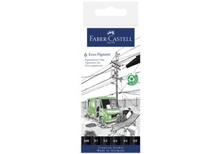 FABER-CASTELL Pigmento Liner Ecco Pigment Nero Confezione Da 6 Pz