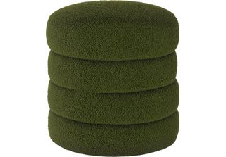 Homcom-Sgabello In Poliestere, Schiuma-Ø40 X 45H Cm-Verde