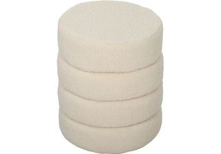 Homcom-Pedana-Poliestere, Schiuma-Ø40 X 45H Cm-Beige