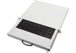 Aixcase AIX-19K1UKDETB-W Aixcase 19" Rack 1U Tastatur De Trackball PS2&USB Lich…