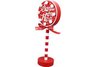 Natale Stop Here Decor Metallo Legno Massiccio Led Delicate Santa Stop Here Tre…