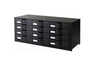 Paperflow 9H4441.01 Paperflow Schubladenelement, 12 Schubladen, Schwarz