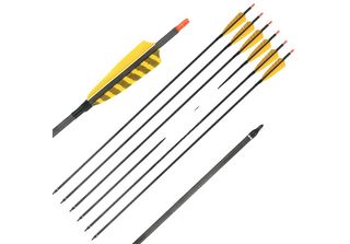 Frecce In Carbonio, Lunghezza 32 Pollici, Peso Freccia 25G, Giallo 24 Pezzi